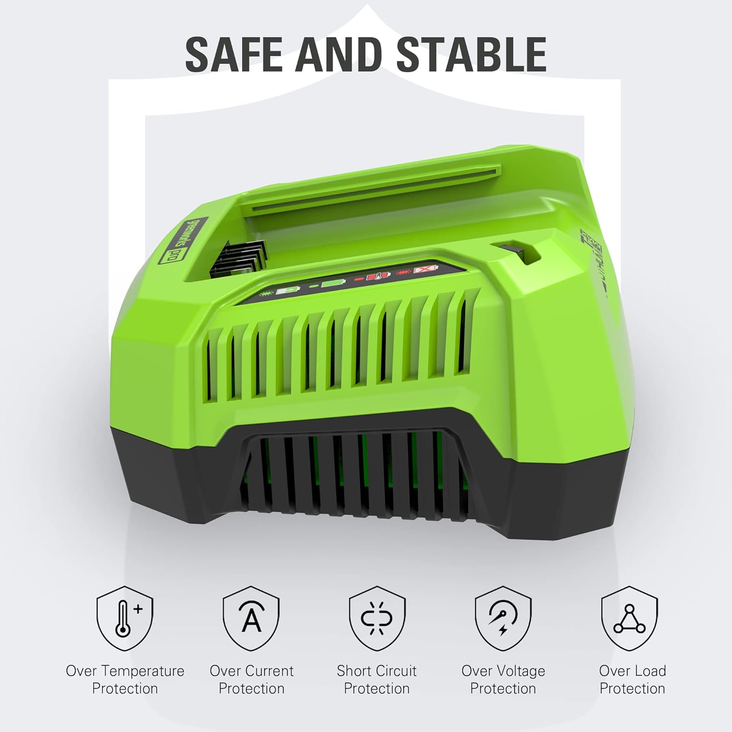Greenworks PRO 80V Lithium Ion Single Port Rapid Battery Charger GCH8040