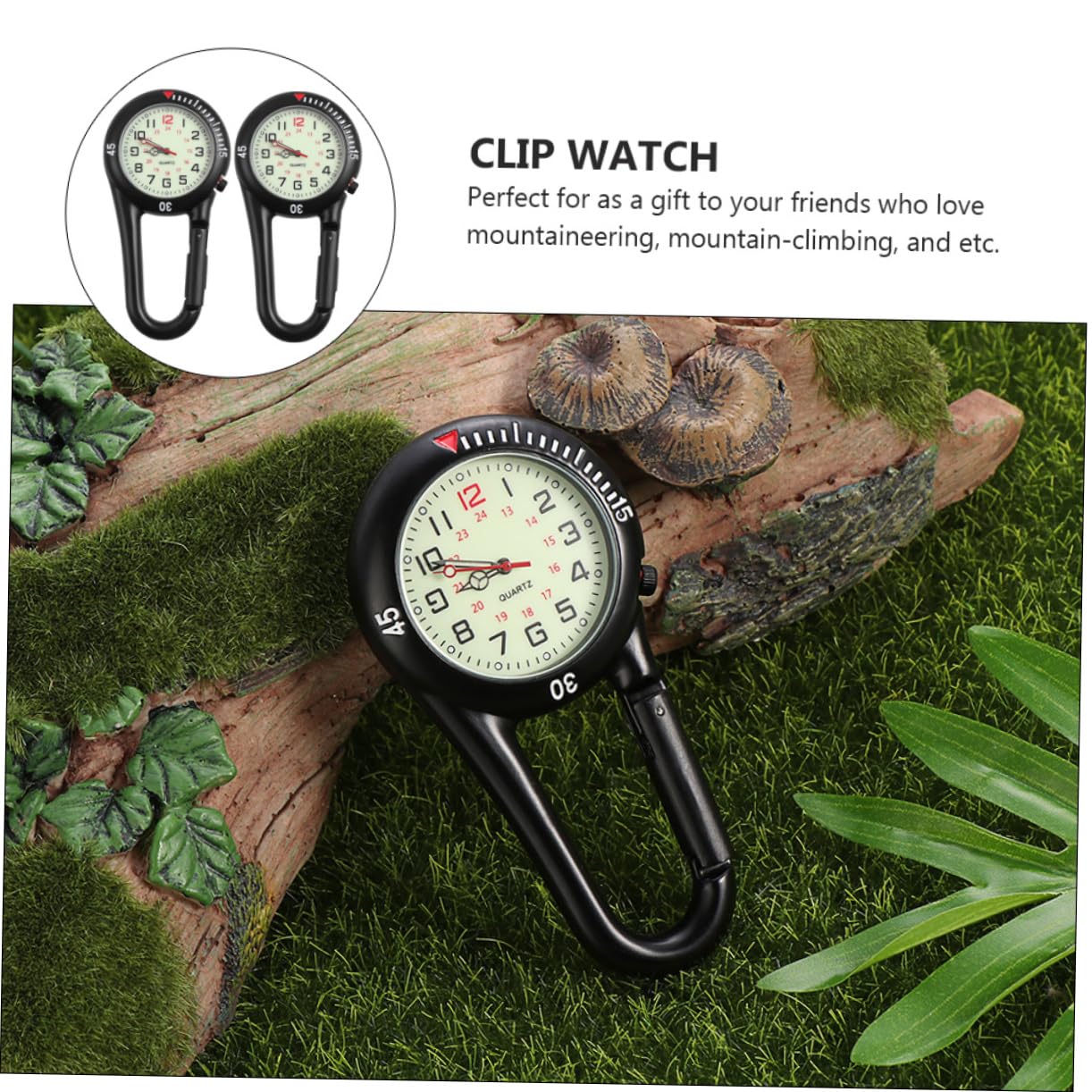 Toddmomy 6piezas Reloj De Clip De Cuarzo con Dial Fluorescente para Mochilas y Cinturones para y Actividades Negro