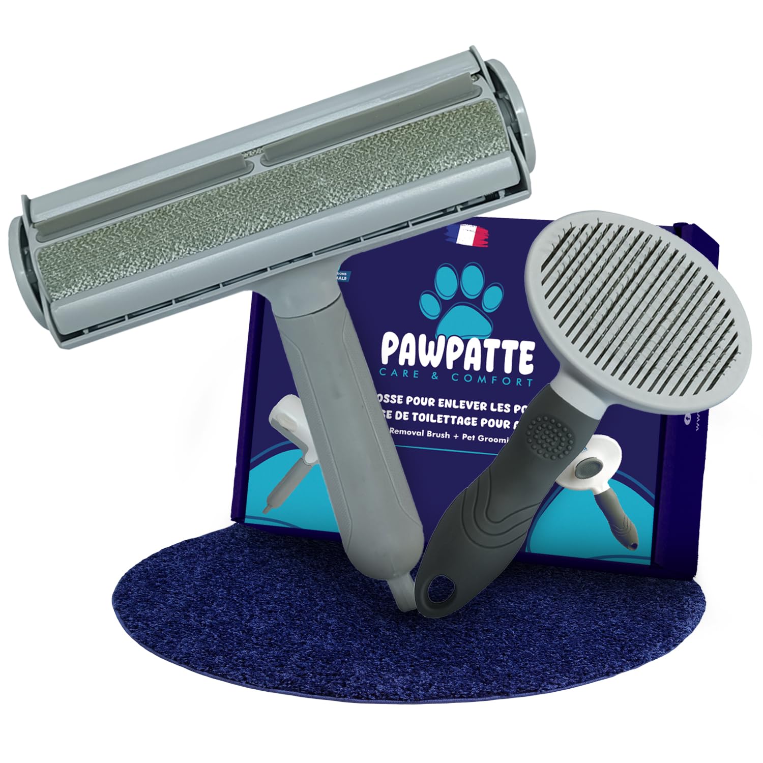 Brosse Anti Poils Animaux Chien Chat, Pawpatte Pack 2, Ramasse Cheuveux, Brosse Toilettage, Chaton, Réutilisables pour Canapé, Lit, Tapis, Voiture, Poils Morts, Arbre à chat