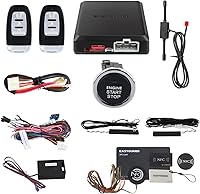 Vista 1 de EASYGUARD EC002-LB-NS Sistema de alarma de coche con código variable, entrada sin llave pasiva, botón de arranque/parada táctil, alarma