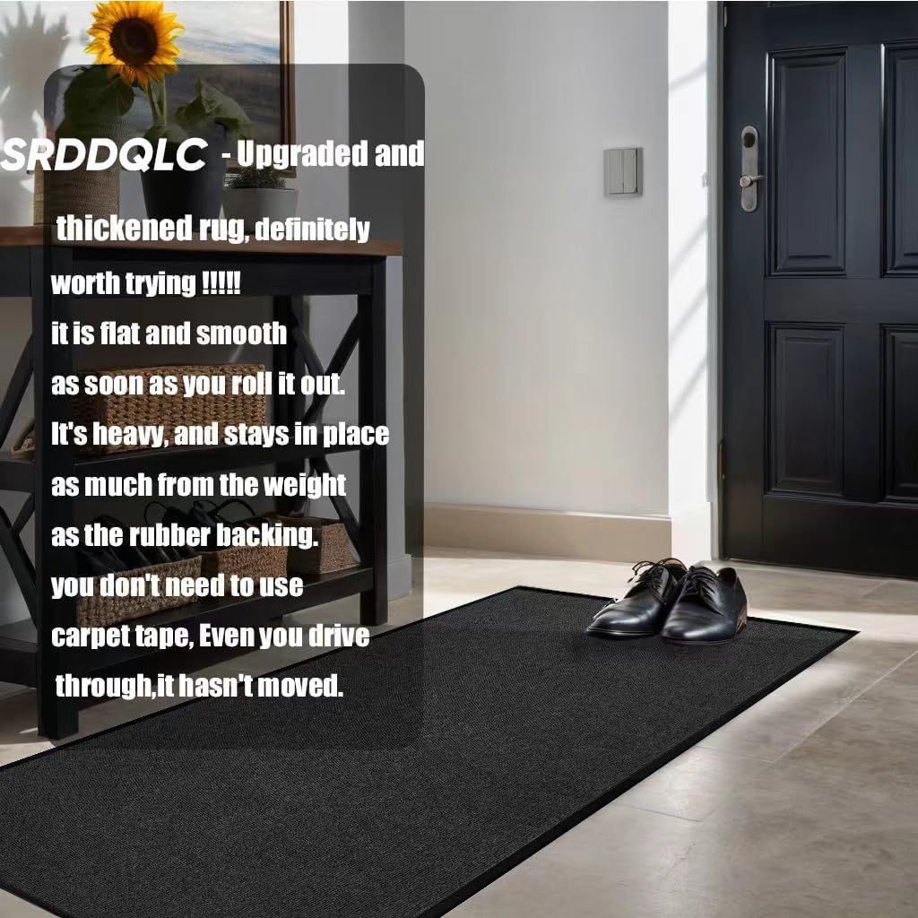 Front Door Mat, 2' x 6' Commercial Floor Mat, Heavy Duty Welcome Mat, Rubber Backing Non Slip Doormat for Entryway