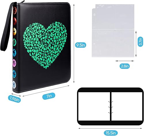 Miniatura 2 de Carpeta de tarjetas de 4 bolsillos, carpeta de tarjetas intercambiables, 400 bolsillos, carpeta para tarjetas de Pokémon con 50 fundas extraíbles,