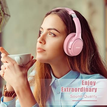 BERIBES Bluetooth Headphones Over Ear Wireless HiFi Stereo Headsets 65H 6EQ | Bluetooth 6.0,with Built-in HD Mic,Foldable Lightweight,Comfort Fit,Fast Charging,Deep Bass for Home Office Cellphone PC Ect.