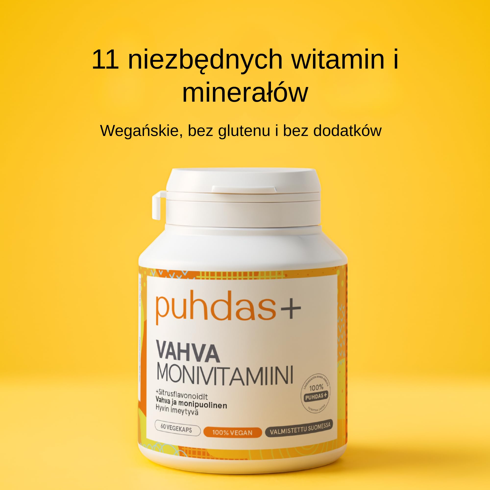 Starke Multivitaminy A–Z | Wysokodawkowane | Witaminy i Minerały | 60 Wegańskich Kapsułek | Wyprodukowano w Finlandii