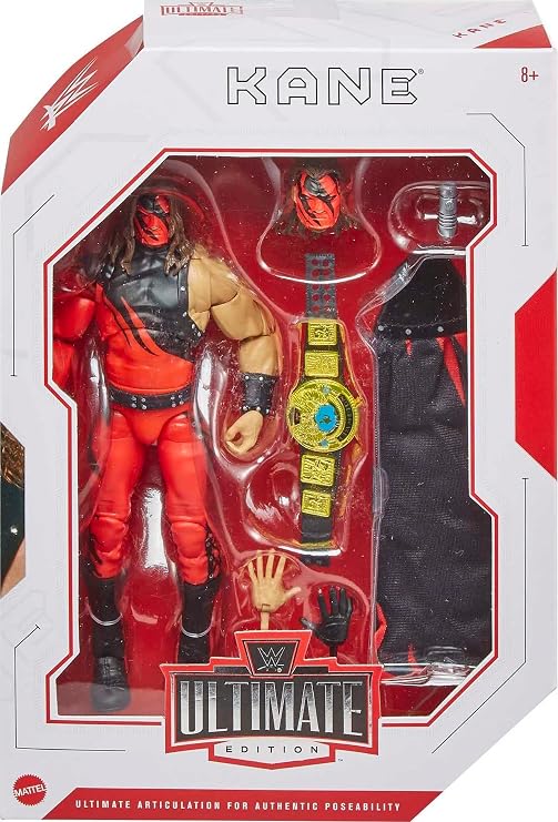Mattel Ultimate Edition Kane Action Figure, 6-inch Collectible with Interchangeable Head, Swappable Hands & Entrance Cape for Ages 8 Years Old & Up