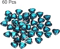 Vista 3 de MECCANIXITY 60 piezas de diamantes de imitación acrílicos de corazón de 0.59 pulgadas (0.591 in) con parte trasera plana, gemas de plástico