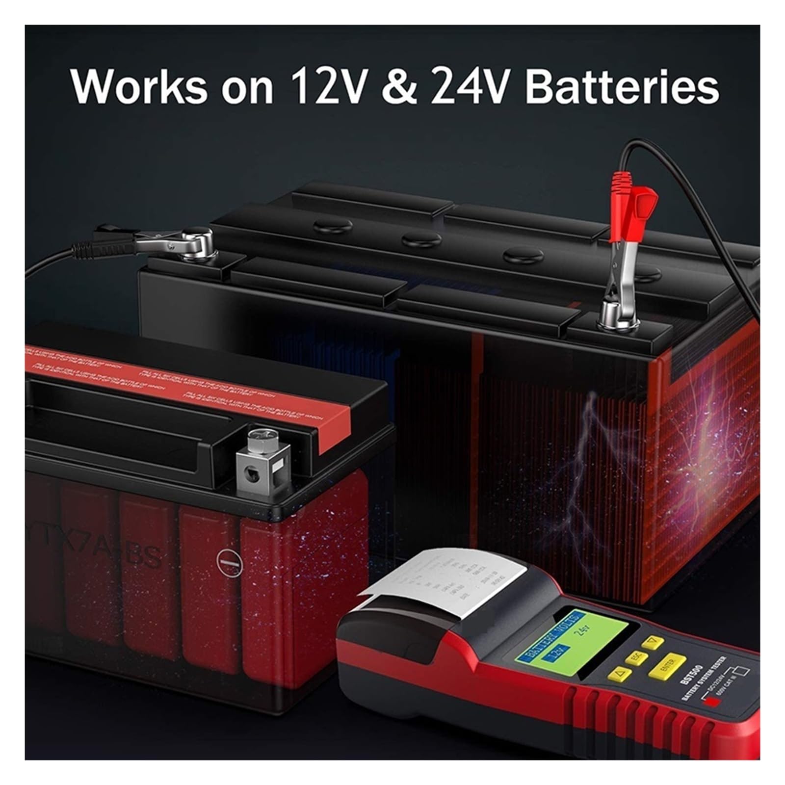 Tester Akumulatora Samochodowego 12V 24V 100 Do 2000 Test CCA Heavy Truck Analizator Narzędzie Diagnostyczne Samochodów Szybkie Dokładne Wykrywanie
