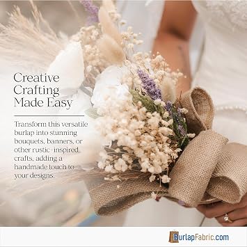 Premium Burlap Jute Fabric by The Yard Natural Burlap Roll, 60 Wide x 100 Feet Roll, 10 Ounce - Sustainable Material for Rustic Decor, Gardening, Aisle Runners, Crafts, and Weddings