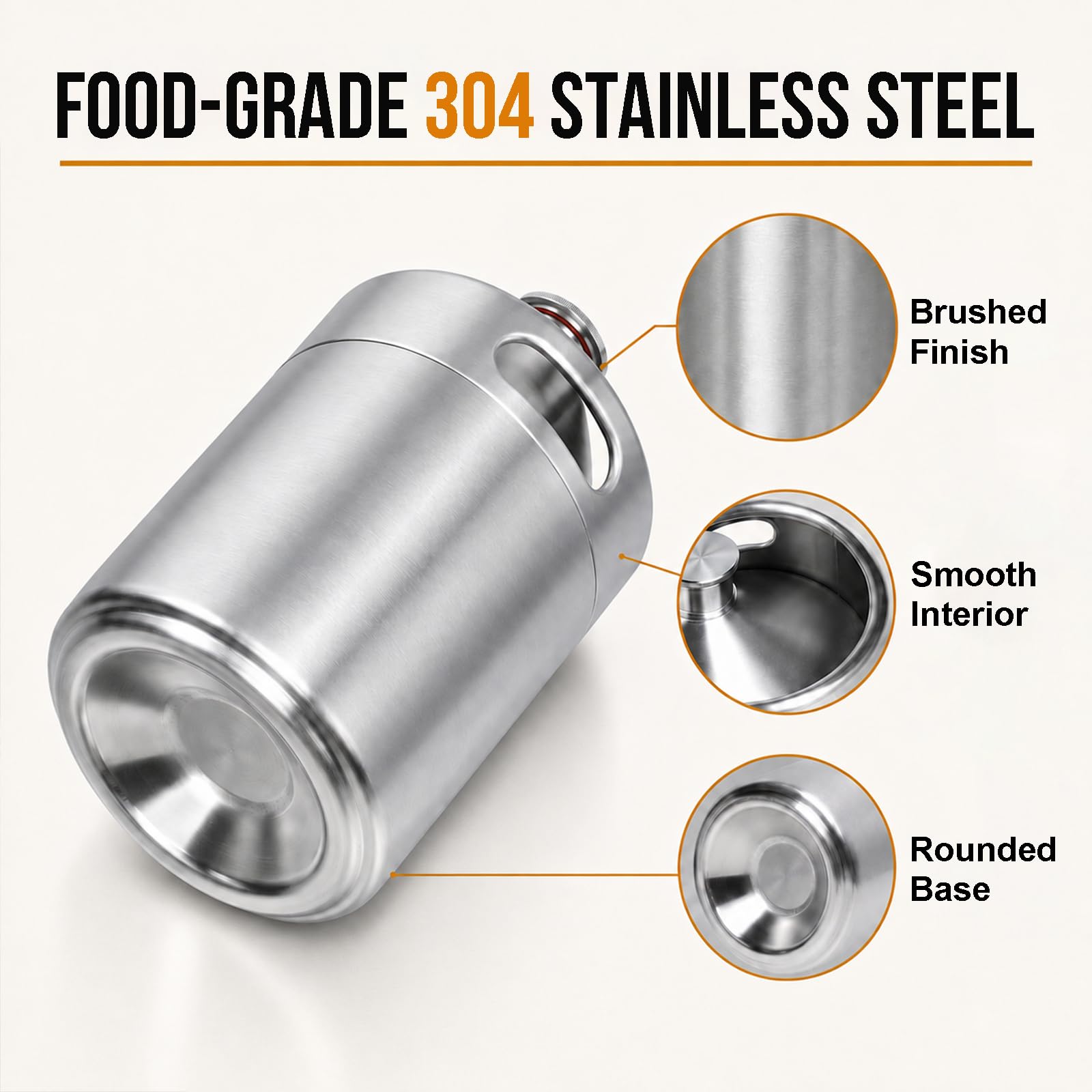 Mini Keg Growler - 64oz Stainless Steel Beer Keg -3