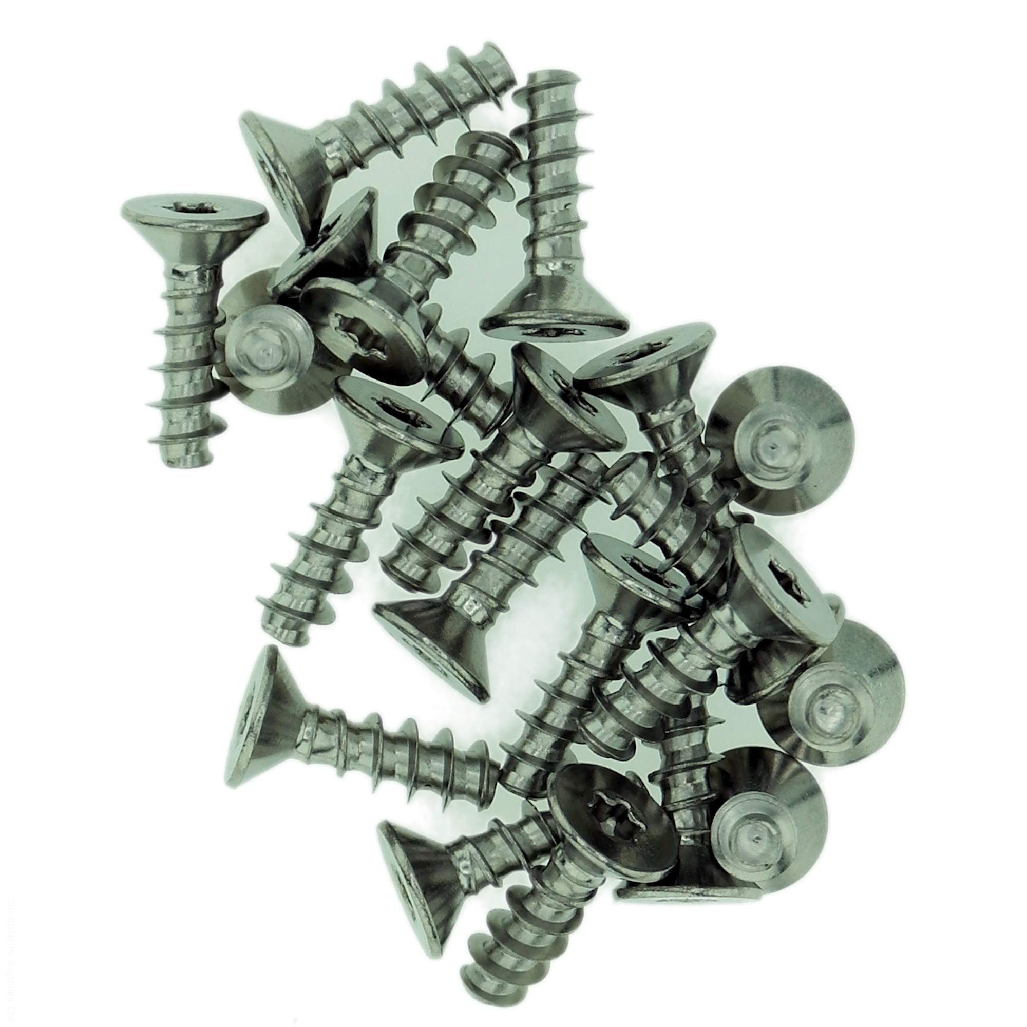 Singularity Supplies D4 (4Mm X 16Mm) Tx Countersunk Screws For Plastic - Stainless Steel (A2) (Pack Of 20)