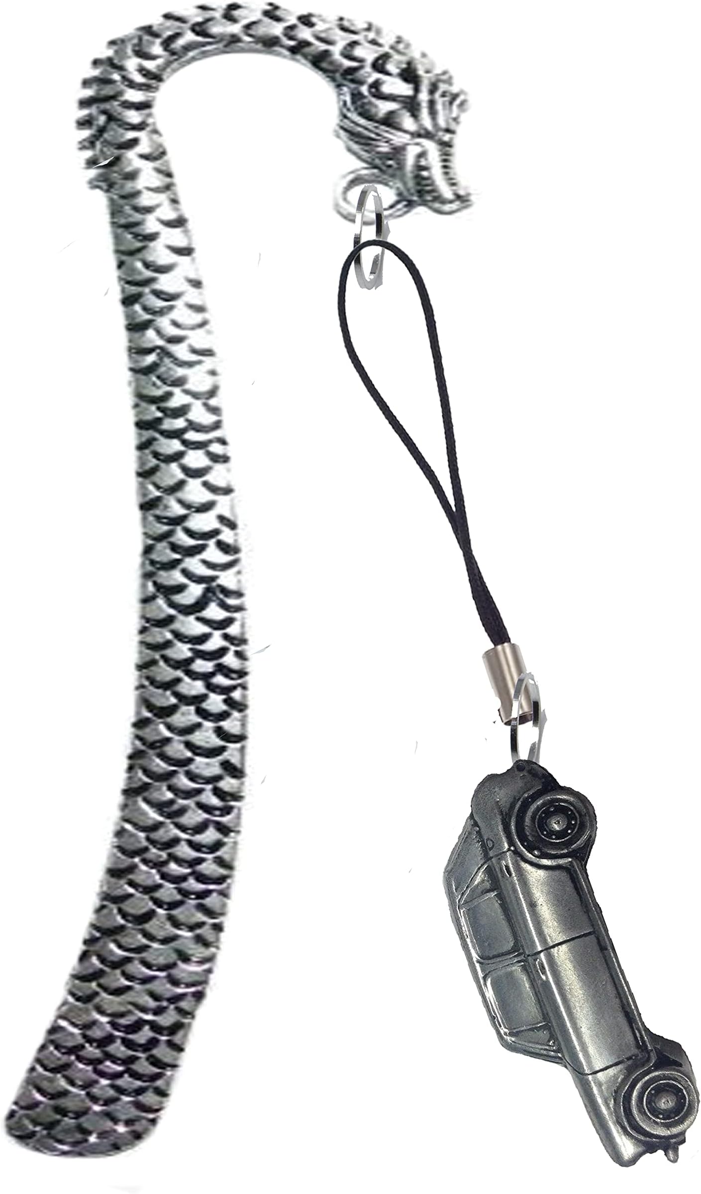 Classic British car Austin 1100 Mk 3 ref9 Pewter Effect Design Charm on a Dragon Bookmark