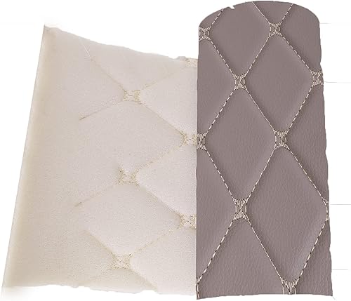 Miniatura 3 de Tela acolchada de piel sintética de vinilo con respaldo de espuma, patrón de diamantes de 2 x 3 pulgadas, tapicería de bricolaje vendida por yarda,