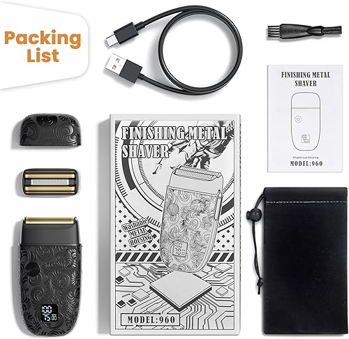 Miniatura 7 de Bestauty Afeitadora eléctrica de aluminio para hombres, maquinilla de afeitar de viaje con triple cabezal mejorado afeitado ultra cerrado,