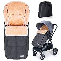 Vista 11 de Orzbow Saco Abrigado Universal, Saco de Dormir para Cochecito Clima Frío, Cubrepiés Impermeable para Niños Pequeños (Negro)