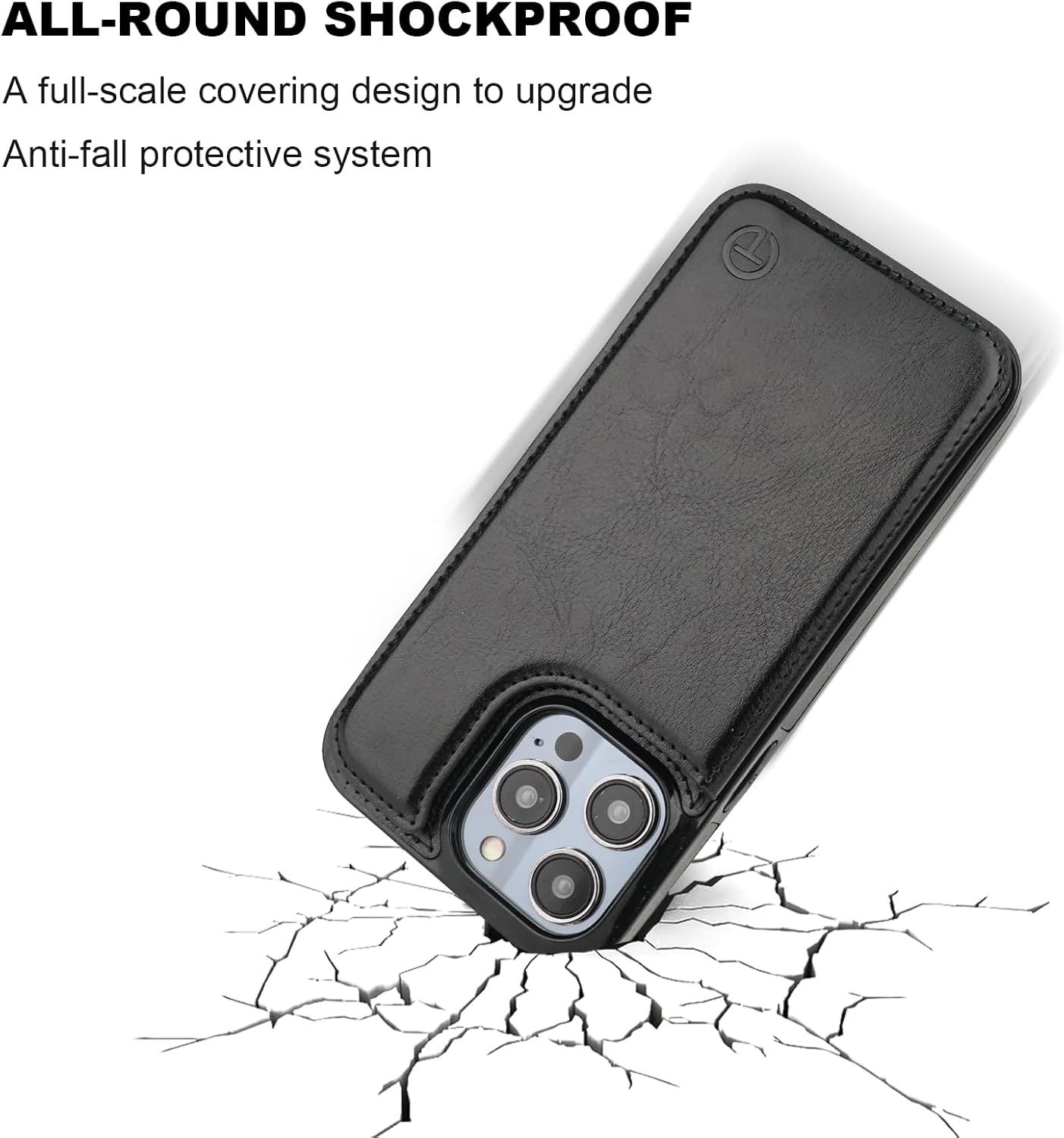 ONETOP Compatible with Magsafe for iPhone 14 Pro Max Wallet Case with Card Holder, PU Leather Kickstand RFID Blocking Case, Double Magnetic Clasp and Durable Shockproof Cover 6.7 Inch (Black) - Image 8