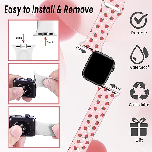 Miniatura 4 de Bonitas correas de reloj compatibles con Apple Watch de 1.496 pulgadas, 1.575 pulgadas, 1.614 pulgadas, 1.654 pulgadas, 1.732 pulgadas, 1.772