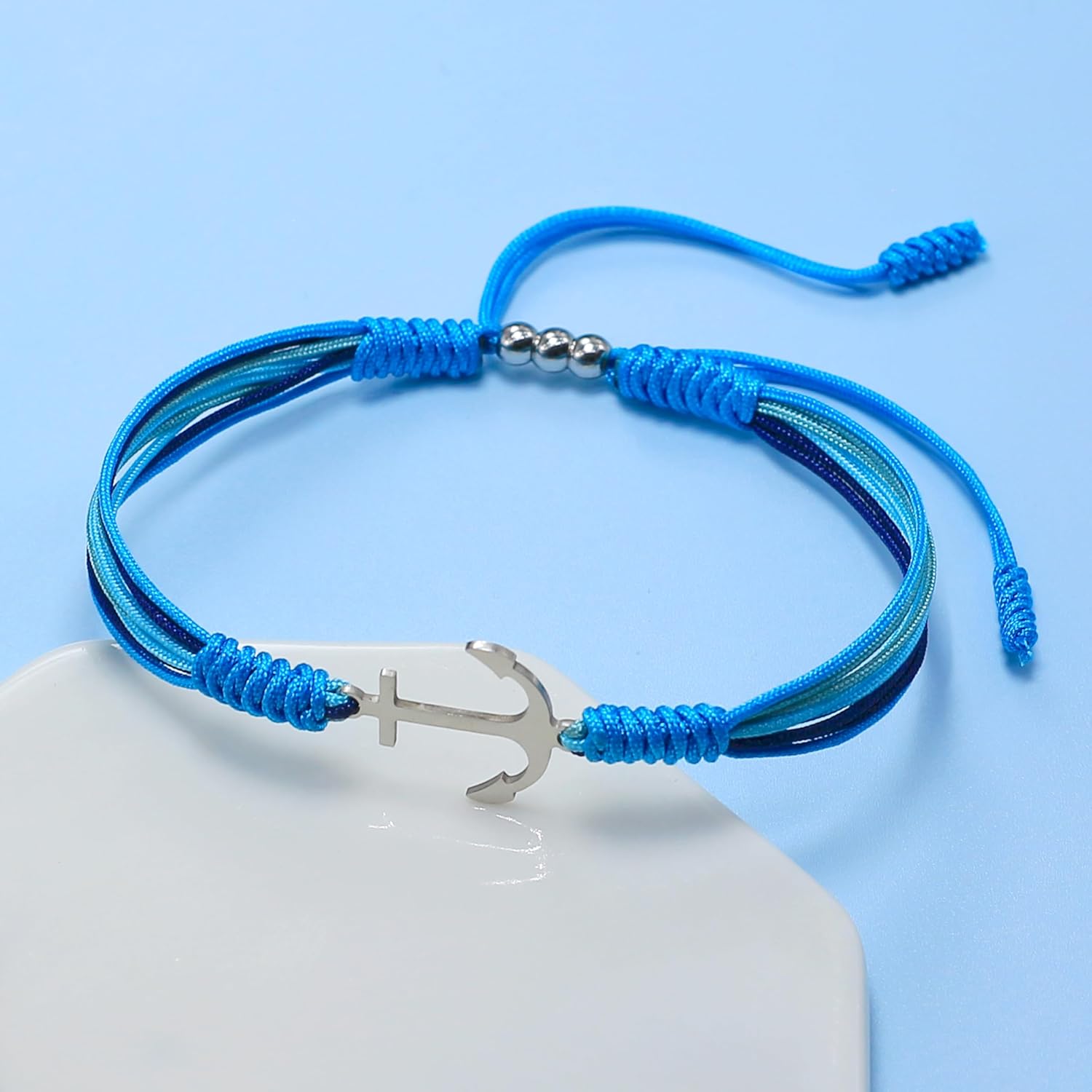 Under The Sea Blue Marine Luck and Protection Tibetan Bracelet, Surfer String Wrap for Men, Women, Forever Love Friendship - Image 4