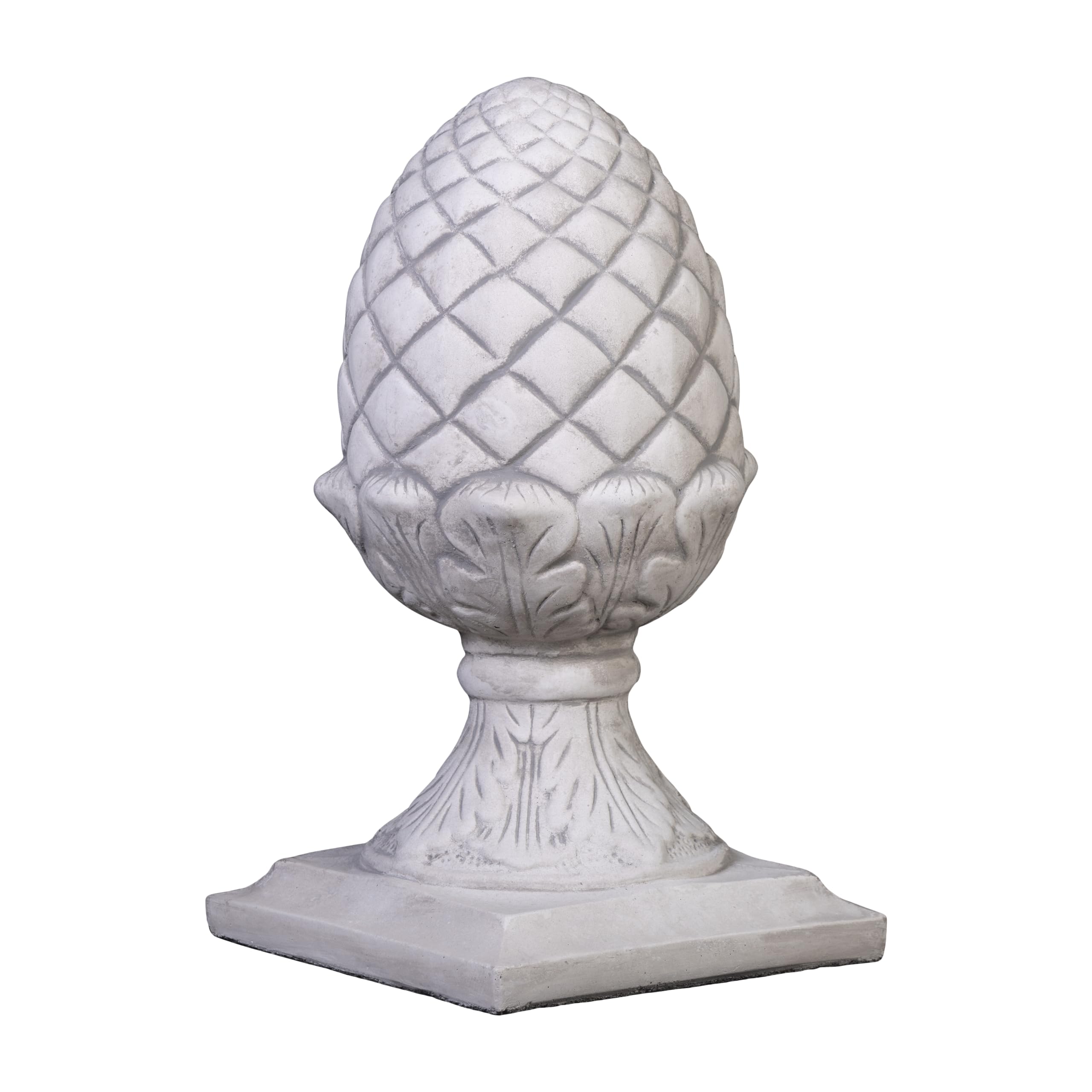 gartendekoparadies.de Pinienzapfen Steinfigur Zirbelnuss, Grau, H. 45 cm, 24 kg, Frostsicher aus Steinguss für Außenbereich