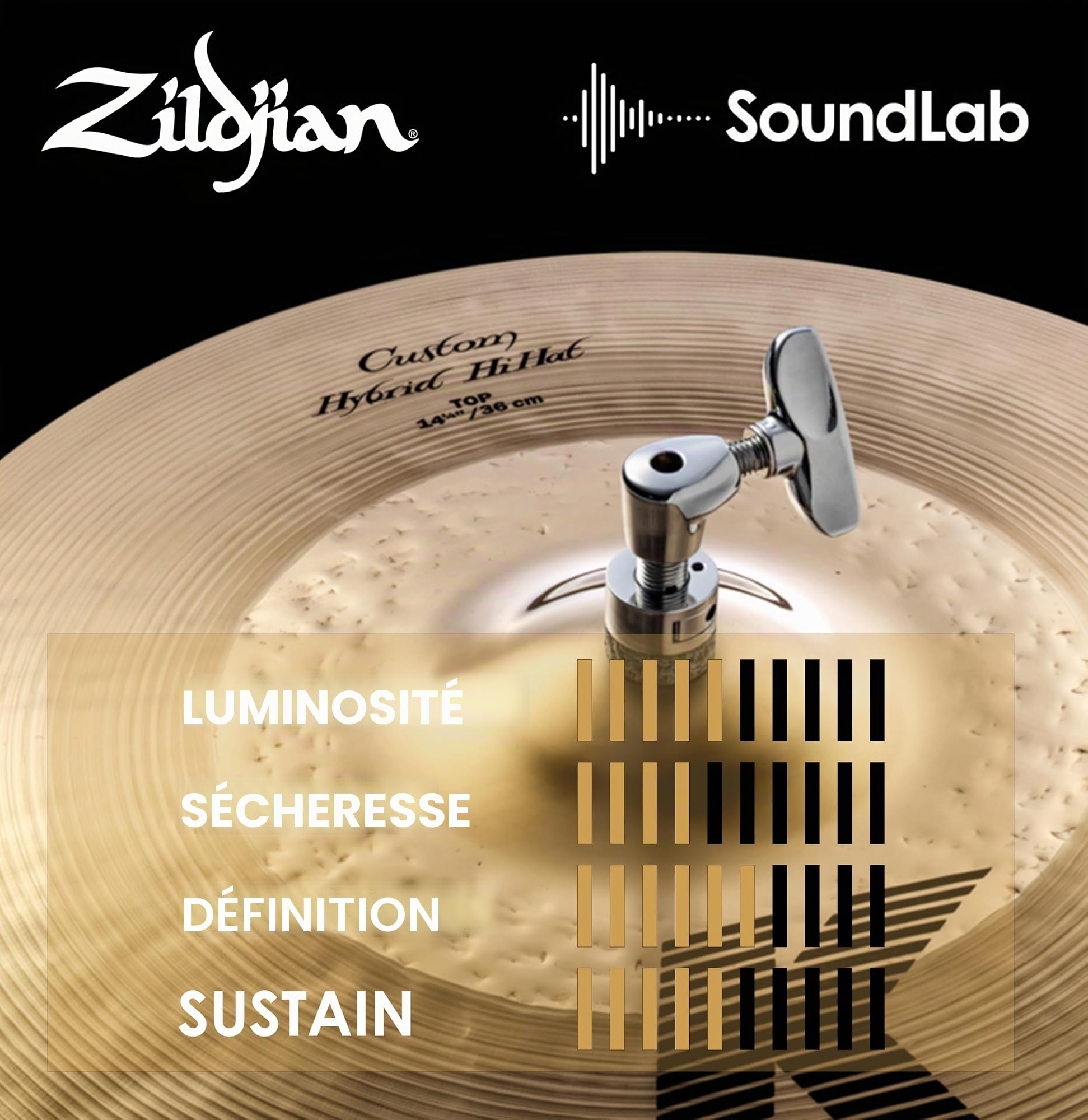 Zildjian K Custom Series - 14 1/4" Hybrid Hi-Hat Cymbals - Pair ,Multi Colour