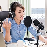 Vista 7 de Sherr Paquete de 4 micrófonos de condensador XLR, kit de micrófono cardioide de estudio profesional, incluye micrófonos cardioides, soporte