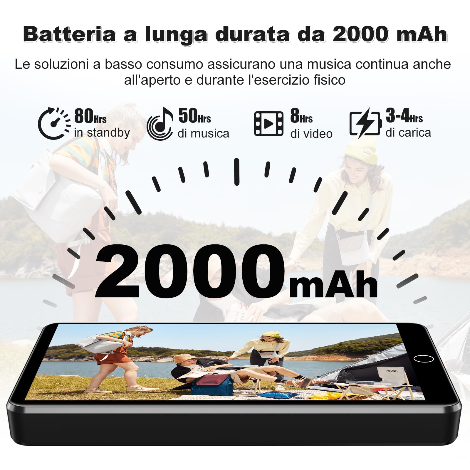 144GB Lettore MP3 Spotify con WiFi e Bluetooth, Lettore MP4 Android per Bambini, Music Player Touchscreen da 4,02 Pollici con Audible, Amazon Music e Play Store