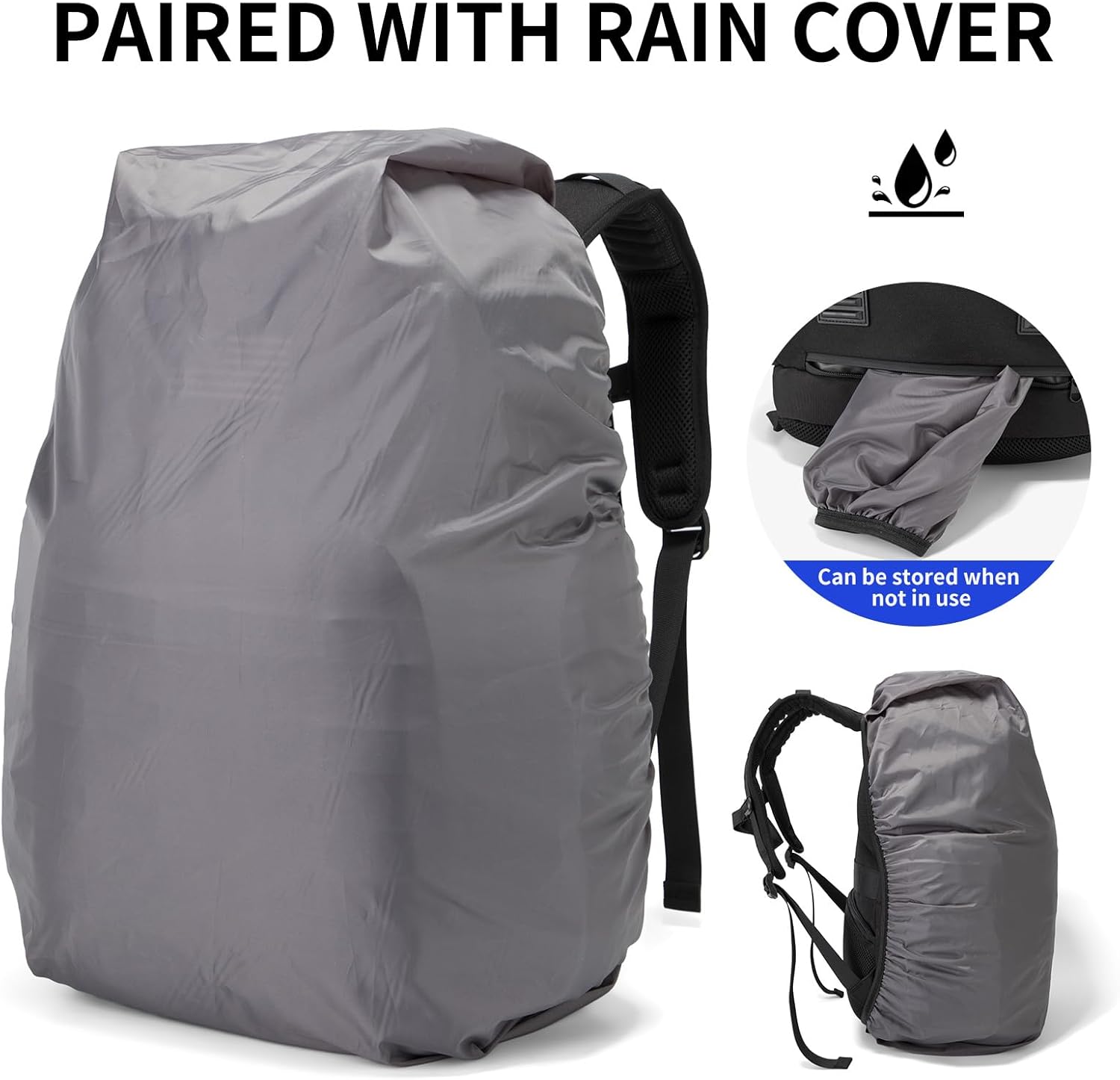 Wotony Military tactical backpack, backpack for men black small tactical assault bag - Image 6