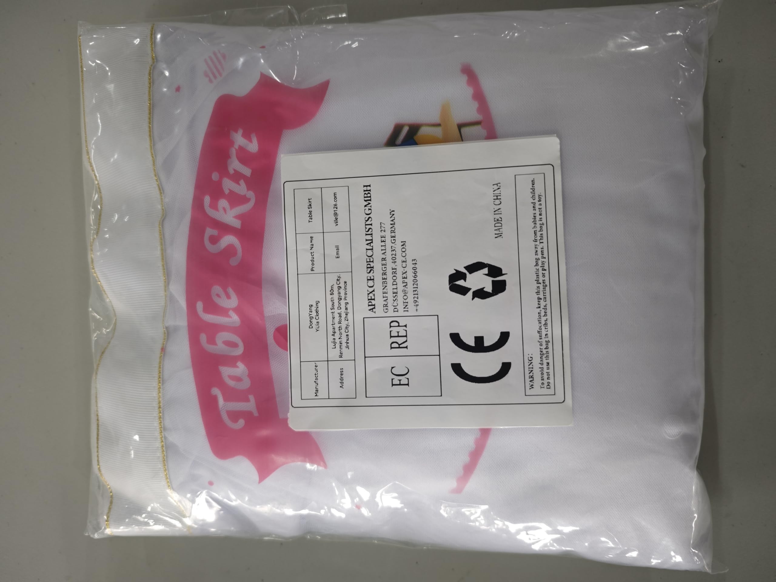 HBBMAGIC gonna da tavolo in tulle rosa baby senza luce, 275 cm, con volant, tutu lavabile per matrimonio, festa, compleanno, baby shower, torta, dessert, battesimo.