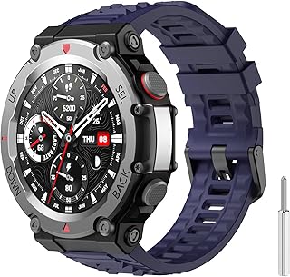 سوار رياضي من دلع موبايلك متوافق مع ساعة امازفيت تي-ريكس 3، مصنوع من السيليكون الناعم للجنسين بقياس قابل للتعديل