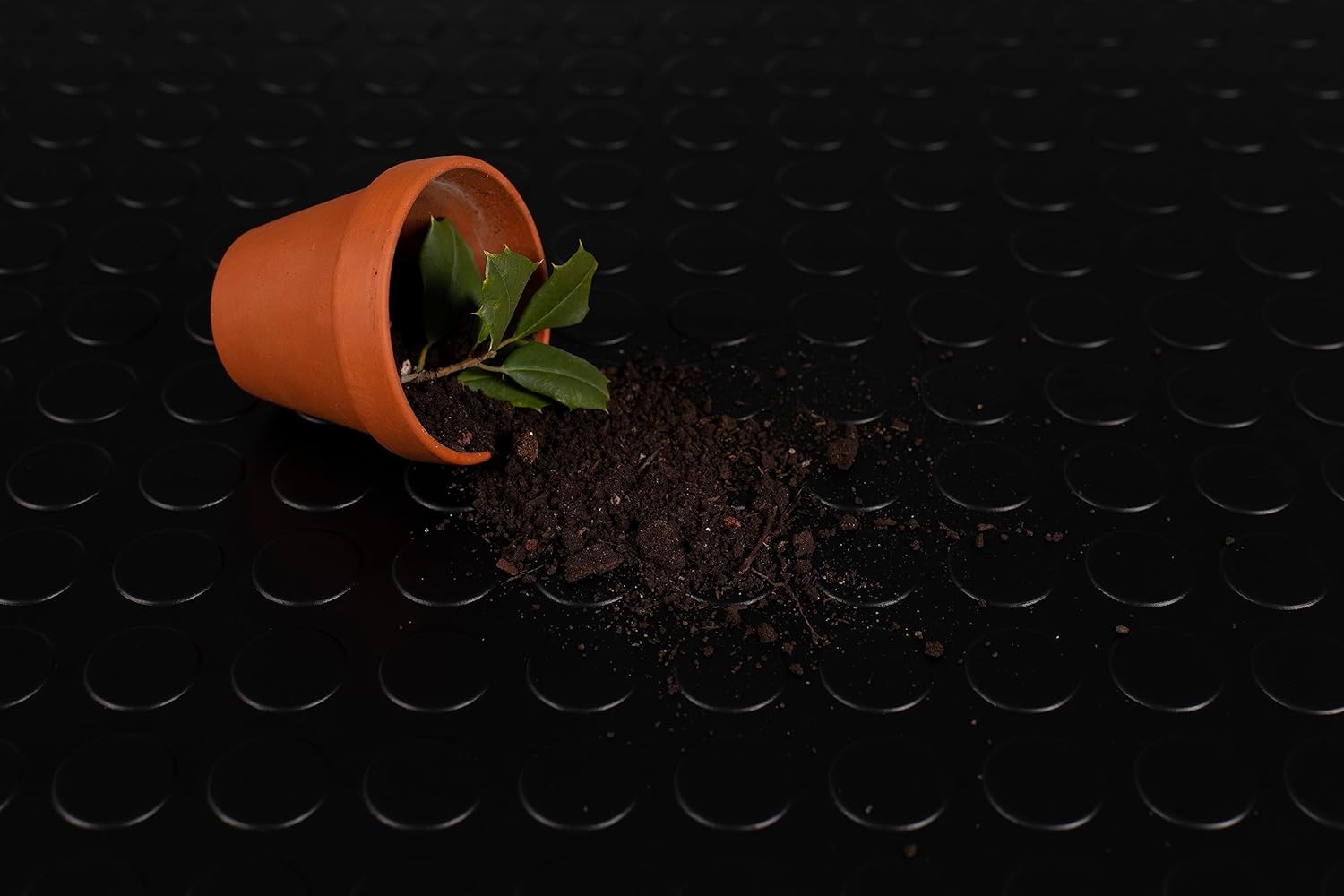 G-Floor Large Coin Pattern Vinyl Garage Floor Protector Mat (7'6" x 17', Midnight Black), Extremely Durable, Waterproof Parking Pad and Flooring