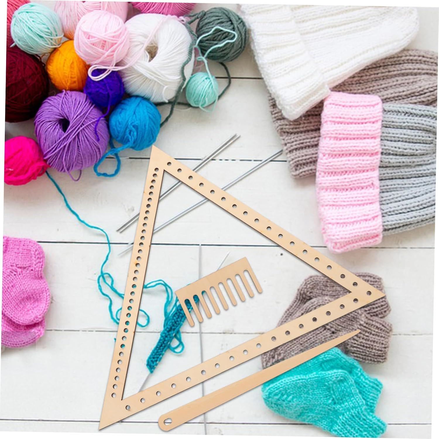 CORHAD 1set Weaving Tool Triangle Weaving Board for Boys and Projects Portable and Compact for Creative Yarn Patterns and Handcraft Activities