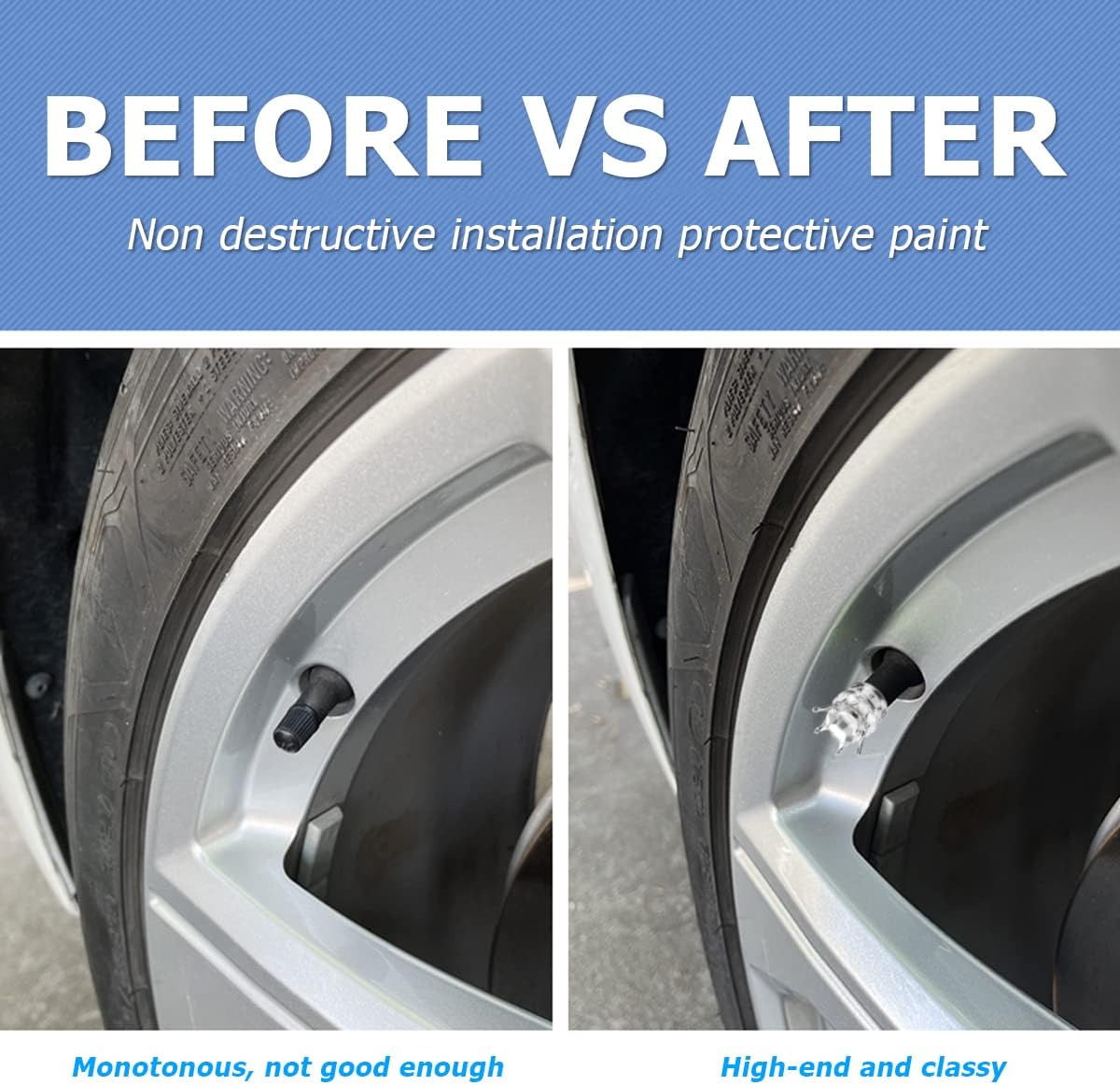 Crown Tire Valve Stem Caps, 4Pcs Handmade Bling Rhinestone Car Stem Air Caps Cover, Dustproof Tire Valve Caps for Bike Motorcycle Wheels, Auto Exterior Accessories for Girl Women (Silver/Silver) : Automotive