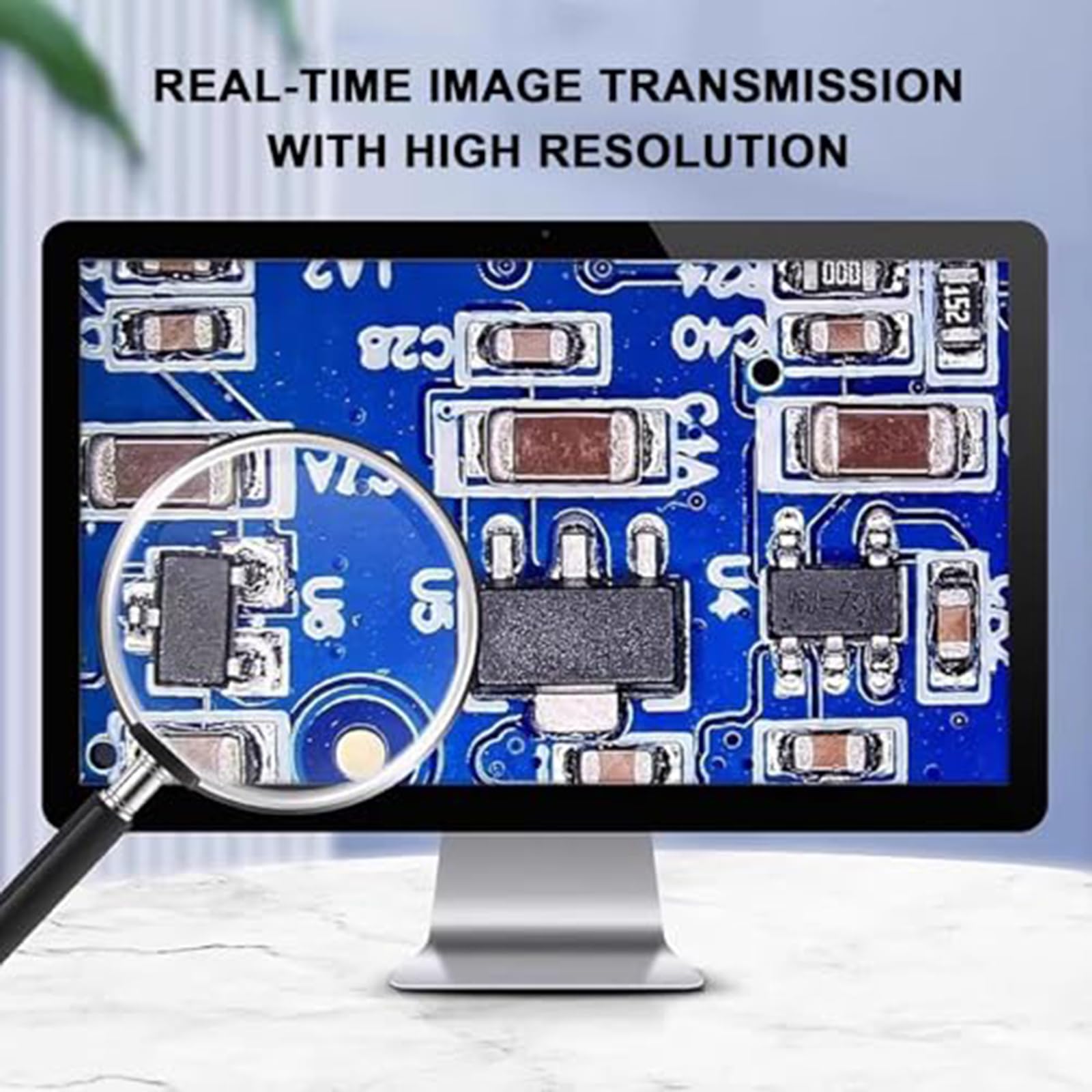 Microscopio Digital Hdmi, Lupa Industrial con Cámara Hdmi/USB De 48 MP, Luz Anular Led, Brazo Flexible, Lente HD De 150x, para Reparación De Componentes Electrónicos