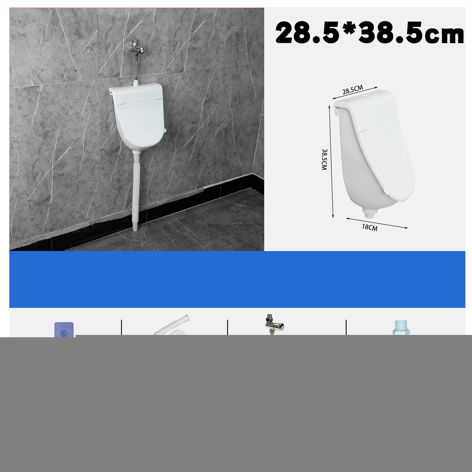 Wasserloses Wandmontiertes Urinal Mit Deckel, Mini Urinal Wandmontage, Plastik Wasserlose Wand, Für Zuhause, Wohnheim, Garten, Geruchsneutrales Design