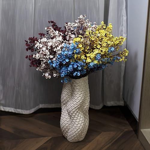 Miniatura 5 de U/D Babys Breath - Flores artificiales de seda de plástico de gypsophila de tacto real, 8 unidades, para decoración del hogar, jardín, boda, fiesta