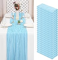 Vista 347 de Showgeous 10 Pack Baby Pink Cheesecloth Table Runner 10FT Long Semi-Sheer Gauze Table Runner Boho or Rustic Wedding Decor for Wedding Decor Arch