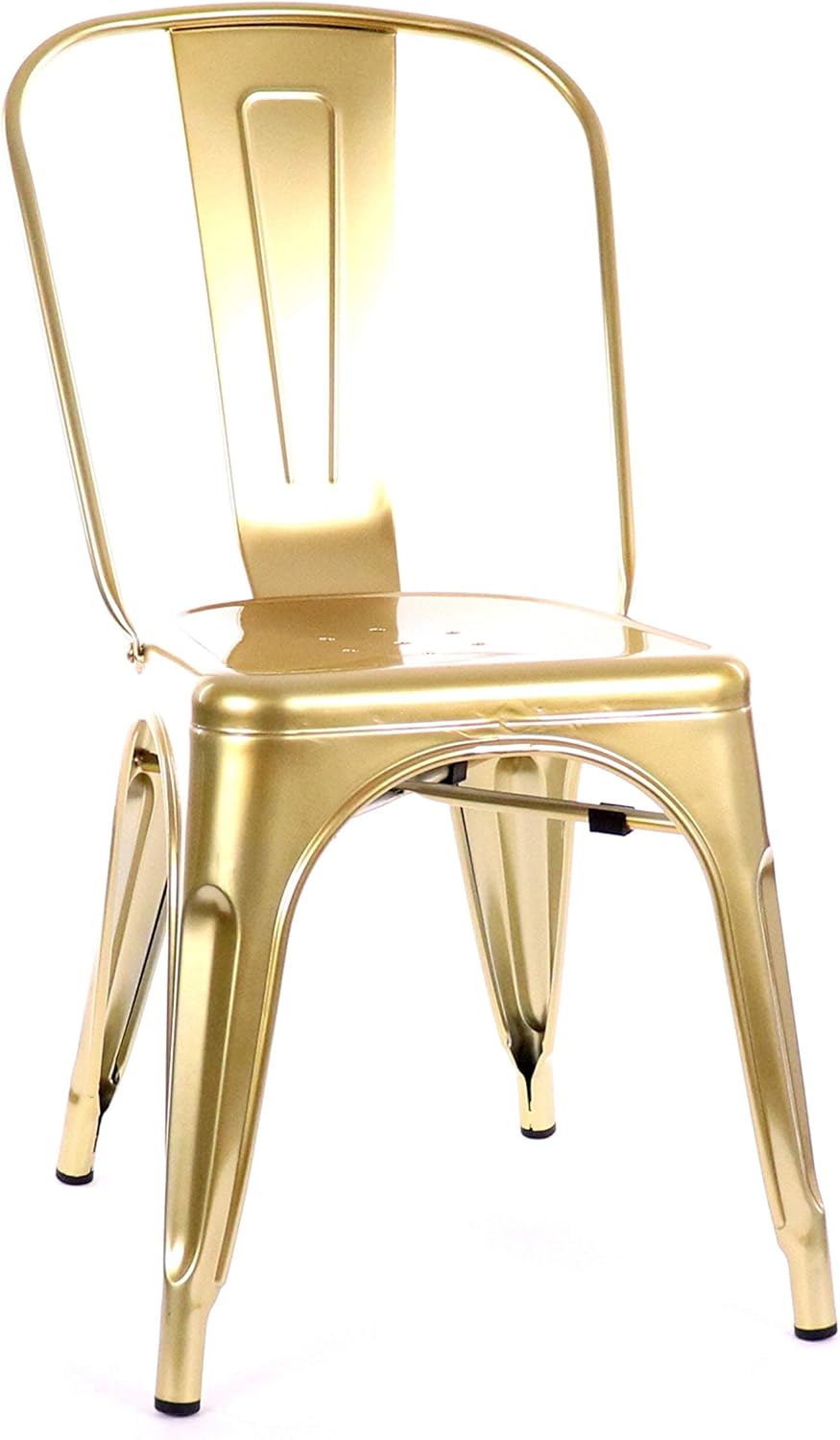Gold Stackable Dining Chairs, Set of 4, Metallic
