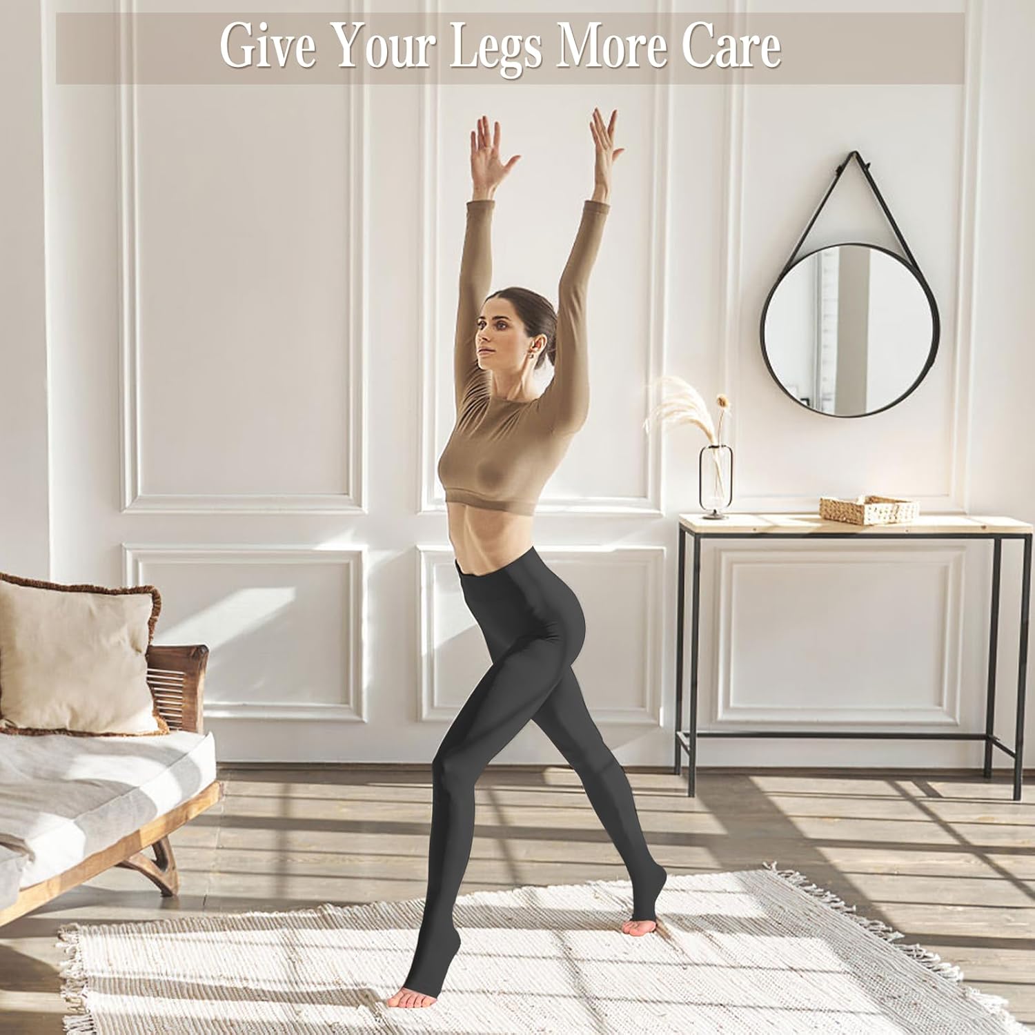 Compression Pantyhose,15-20mmHG Tights for Women & Men,Medical Grade Compression Stockings for Teachers, Nurses, Office Workers & Varicose Vein Patients,Waist-high Compression Leggings to Relief Leg Fatigue - Image 2