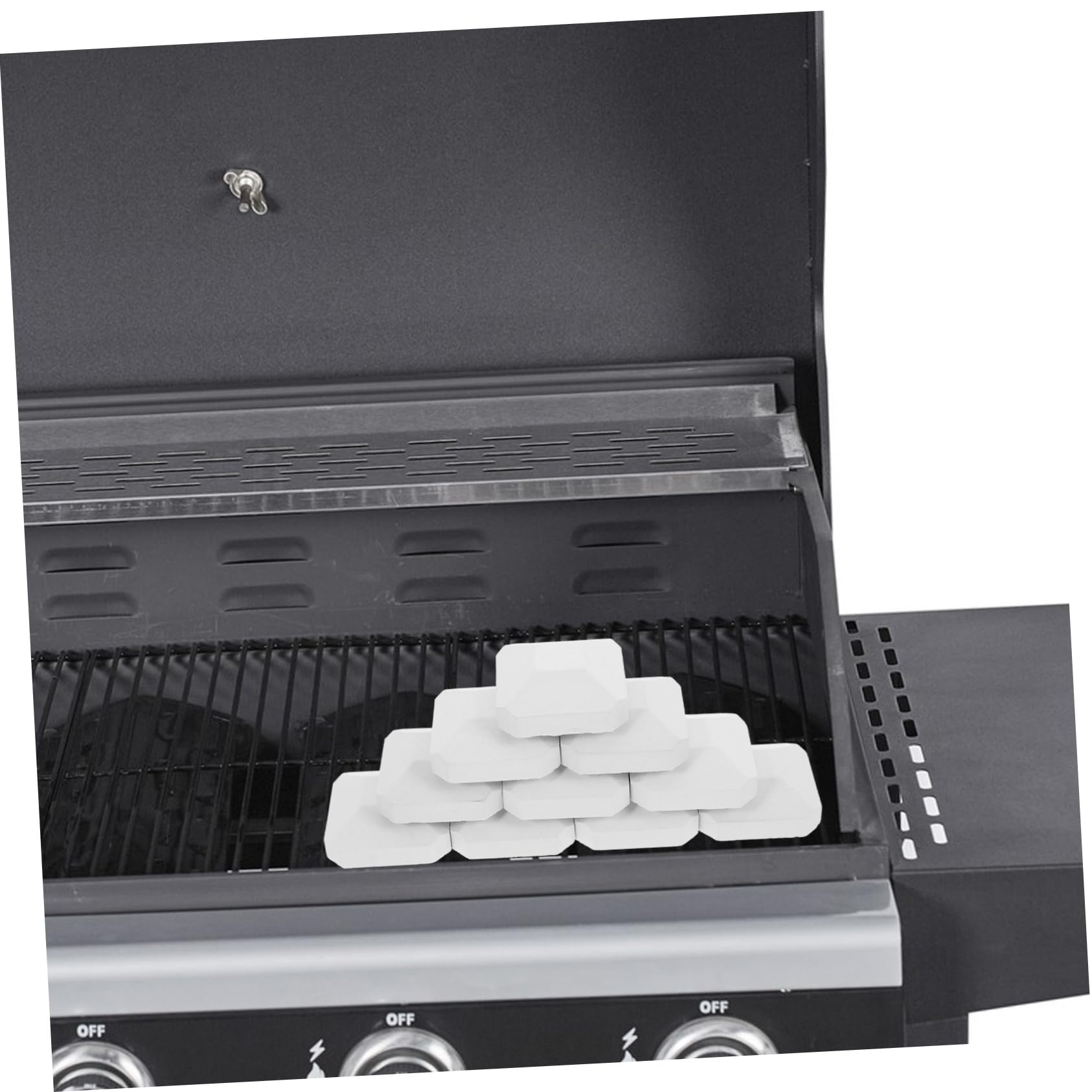 Alipis 10pièces Briquettes Cordiérite Rechange Barbecue Gaz Extérieur Résistantes Chaleur Auto-nettoyantes Pour Camping Grill Gaz