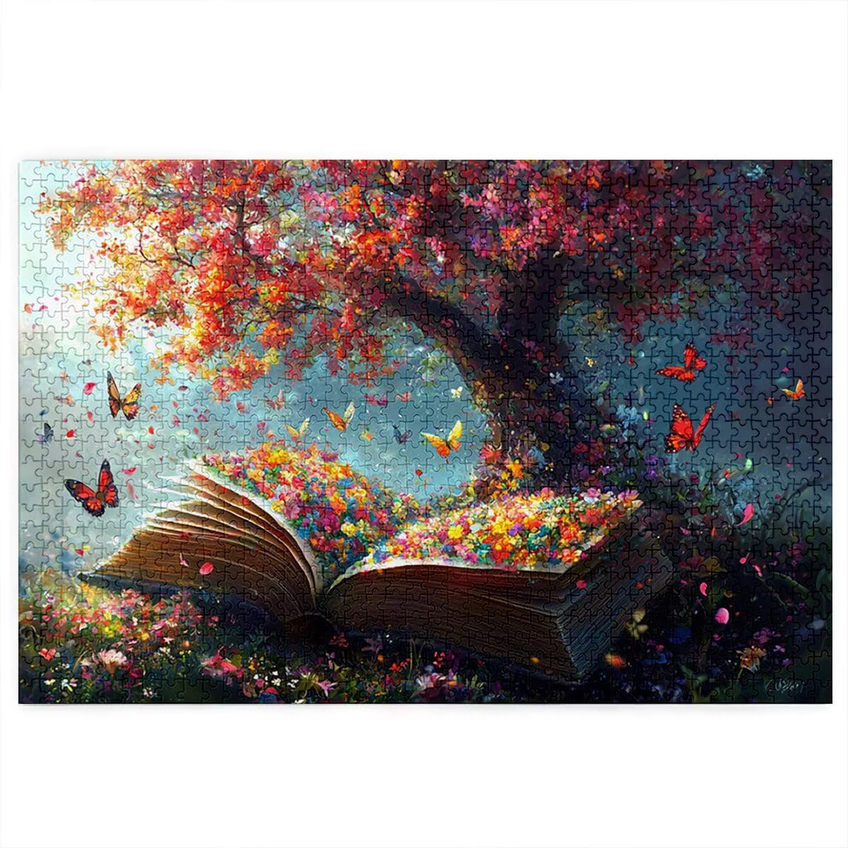 Puzzle 2000 elementów, magiczna książka puzzle dla dorosłych, gra edukacyjna z pudełkiem na prezent dla dorosłych, rodzinne gry edukacyjne, łamacz głowy na Boże Narodzenie dekoracje do domu, prezent
