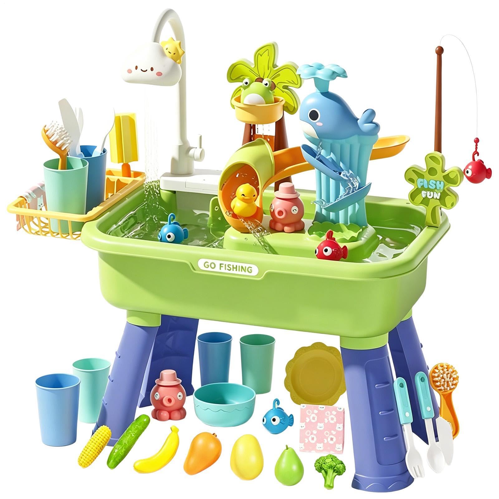 4 in 1 Water Table Toys, Novelty Water Play Table for Kids Children, Funny Waters Tables with Electric Pump, Multifunctional Sand and Waters Tables Pool Toys, for Indoor & Outdoor