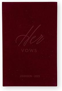 Weddingstar Custom Velvet Wedding Vow Pocket Notebook - Her Wedding Vows Dark Red