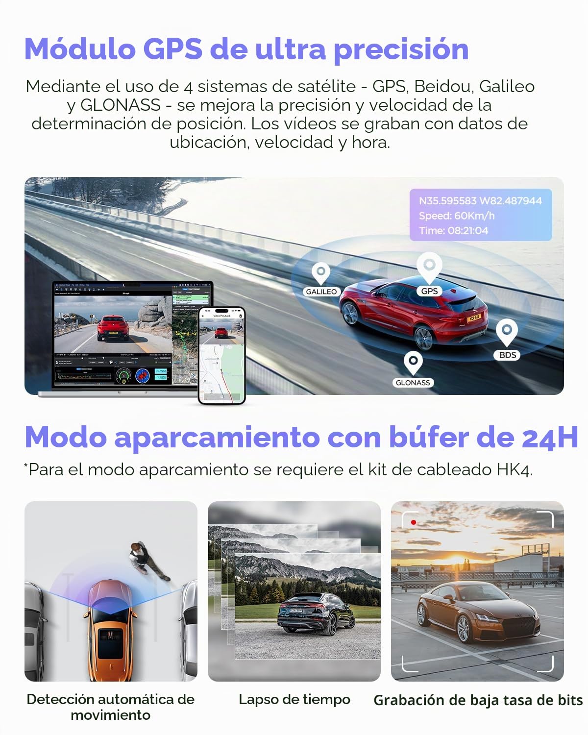 VIOFO A229 Pro 3 Lens 4K + 2K + 1080P, Dual STARVIS 2, HDR delantero trasero interior Dashcam coche, control de voz y cámara de coche Wi-Fi de 5 GHz, GPS ultrapreciso, visión nocturna 2.0, salida de