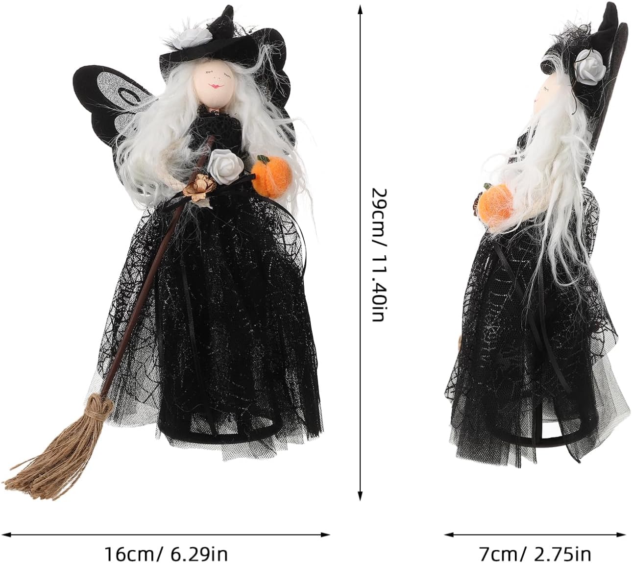 Cabilock 5pcs Halloween Witch Doll Decoration Witch with Intricate Details for Desktop Tree Topper and Versatile Halloween Aesthetic for Settings