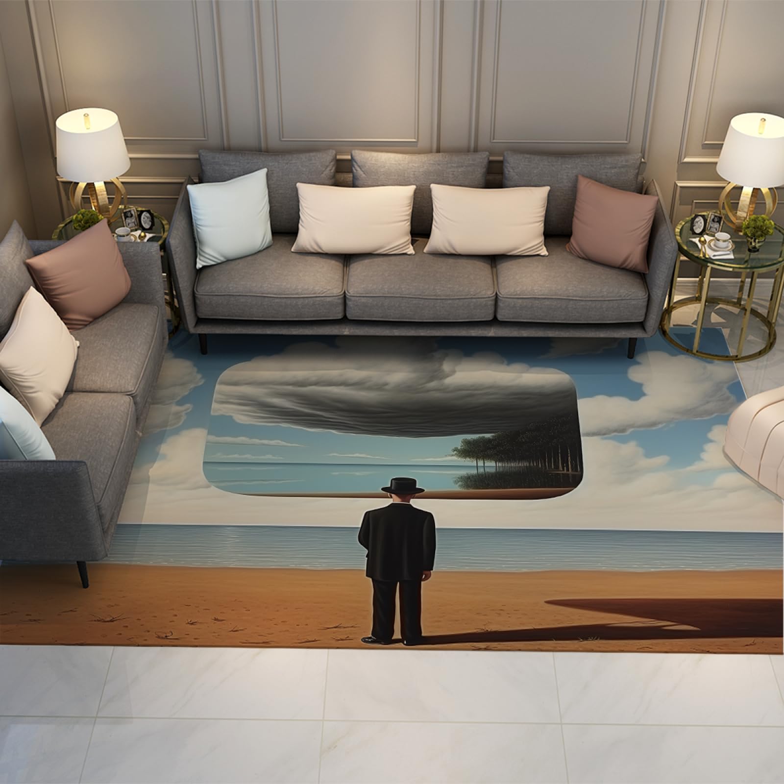 Tapis René Magritte surréaliste tapis intérieur antidérapant 60x180