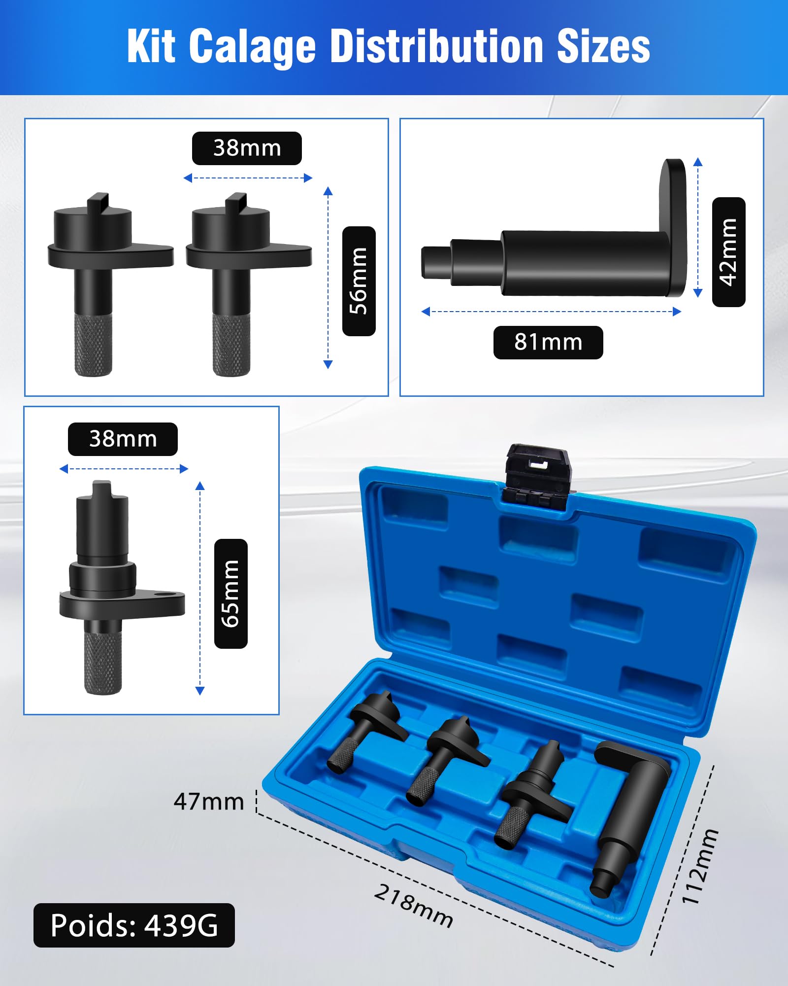 RUIZHI Kit Piges Calage Distribution Pour 1.2L 6V 12V 1.2 Litres, OE : T10123, T10121, T10120, Outil de Réglage de la Courroie de Distribution du Moteur, Kit de Calage Distribution Distribution