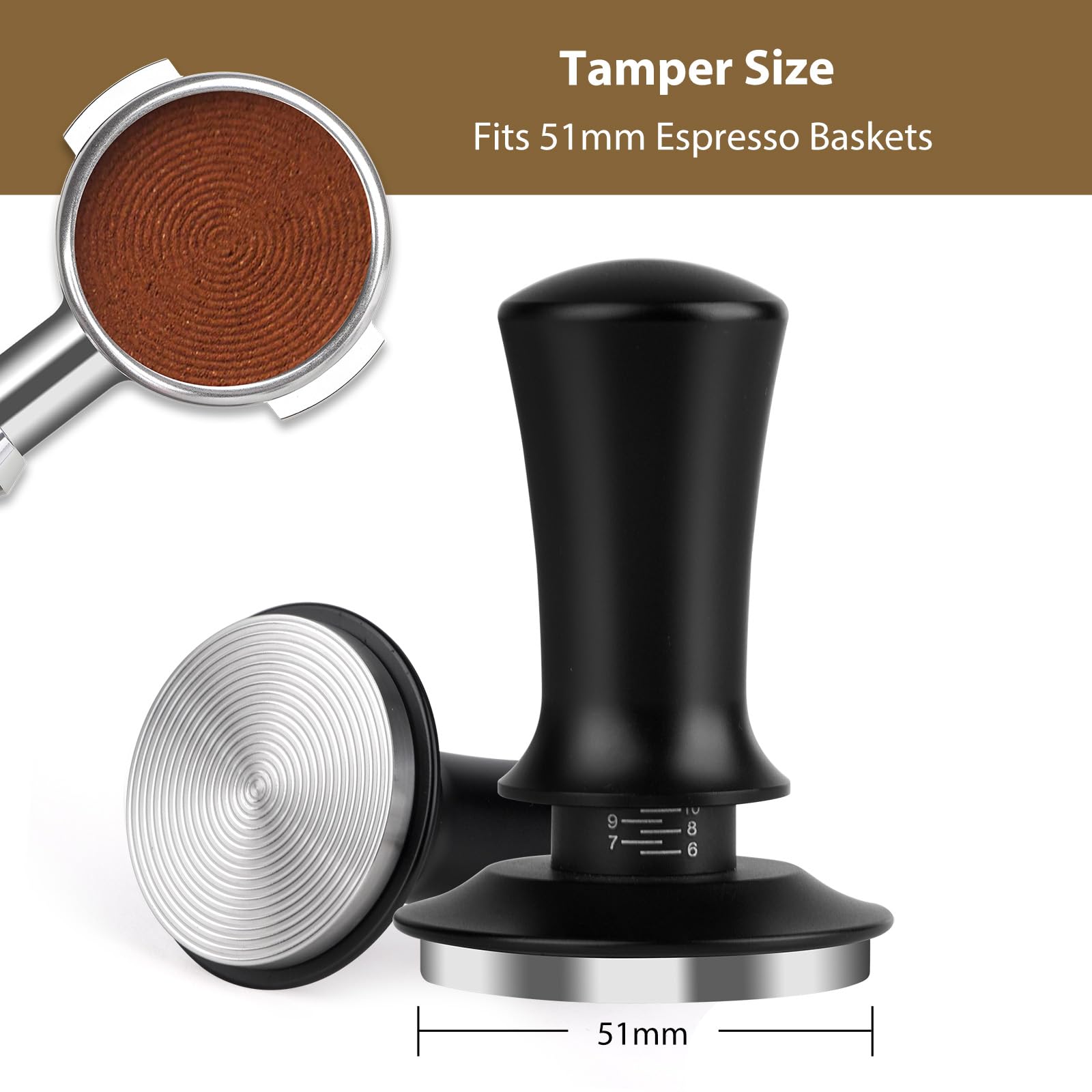 Amazon.com: Attsky 51mm Espresso Tamper, Coffee Tamper for