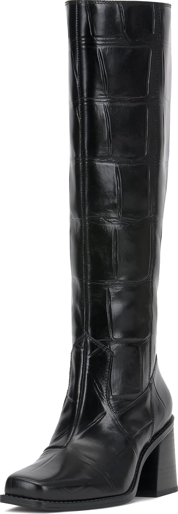 Vince Camuto Women's Sangeti Wide Calf Stacked Heel Knee High Boot, Black, 7.5 by Vince Camuto - Used condition - US$30.78