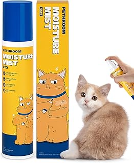 PETHROOM] Unscented Cat Moisture Mist – Natural Leave-In Conditioner Spray for Cats – 95% Plant Extracts– Hydrating, Detangling, Static & Dander Control, 100% EWG Green