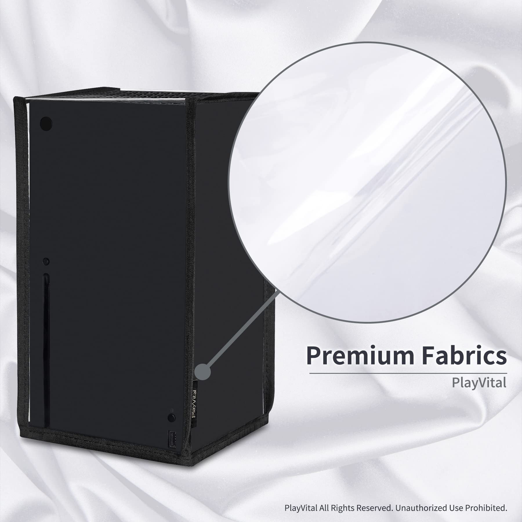 PlayVital Cover Copertura Antipolvere per Xbox Series X Console,Coperchio Verticale Protettivo Impermeabile per Xbox Series X Console-Trasparente - 4