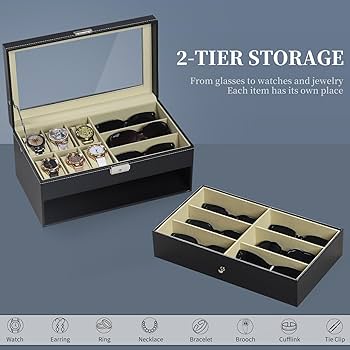 Amazon.com: AUTOARK Leather 6 Watch Box Jewelry Case and 9